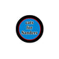 Pinback badge with blue circle reading 'Cats for Sanders' on black border