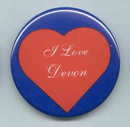5 I Love Devon Pins/ Buttons/ Pinbacks/ Badges