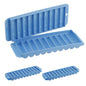 Blue skinny ice tray set for sports bottles, 2 pieces with narrow ice slots.