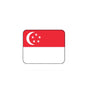 Square Singapore flag mouse pad with rounded corners, red and white design