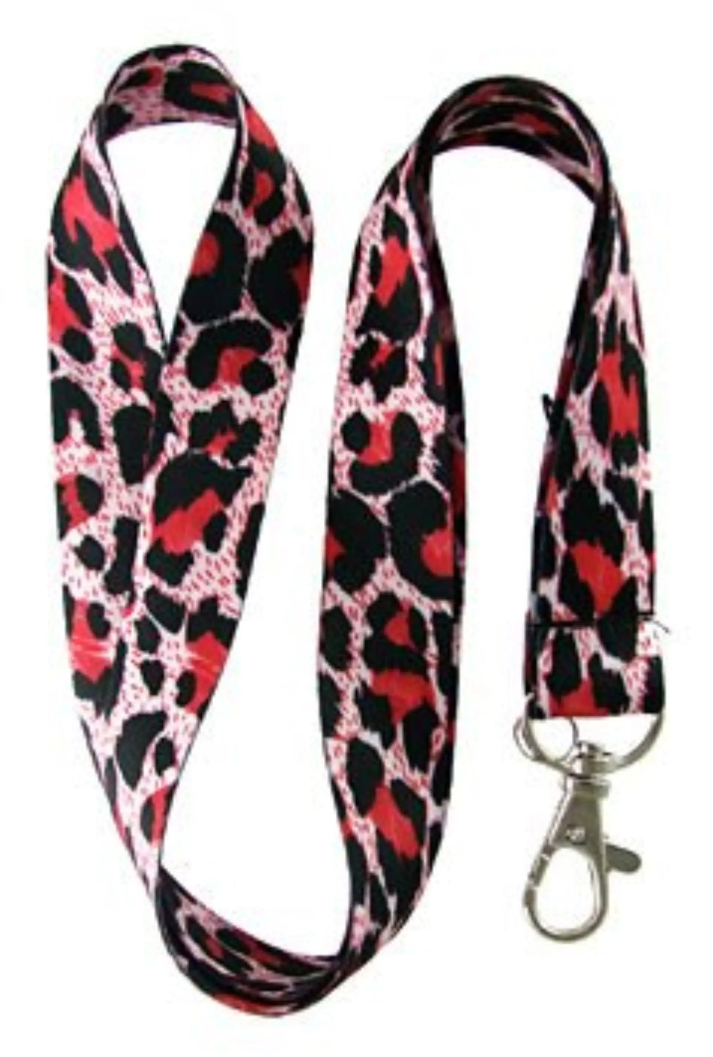 Leopard Print orange Red Black Lanyard - DGK neck lanyard - 25mm x 45cm Default Title