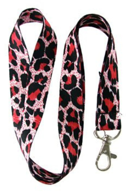 Leopard Print orange Red Black Lanyard - DGK neck lanyard - 25mm x 45cm