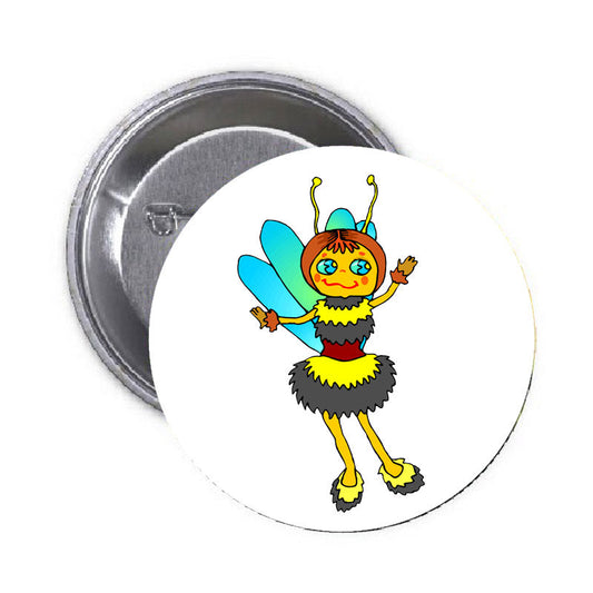 Pin trasero de abeja linda cian de 2,25"