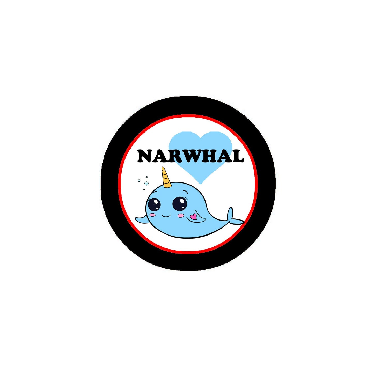 Narwhal 2.25-inch Round Pinback Badge Brooch Pin Back Default Title
