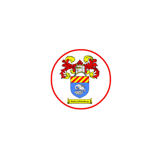 Stulz d'Orlenberg Family Crest 3" Coat of Arms Fridge Round Magnet