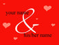 Personalized name mousepad with heart pattern and 'his/her name' design text