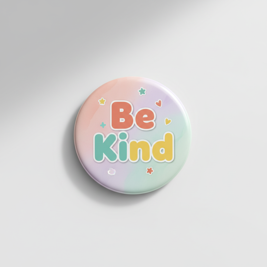 Be Kind Quote Cute Typography Pinback 2.25-inch
