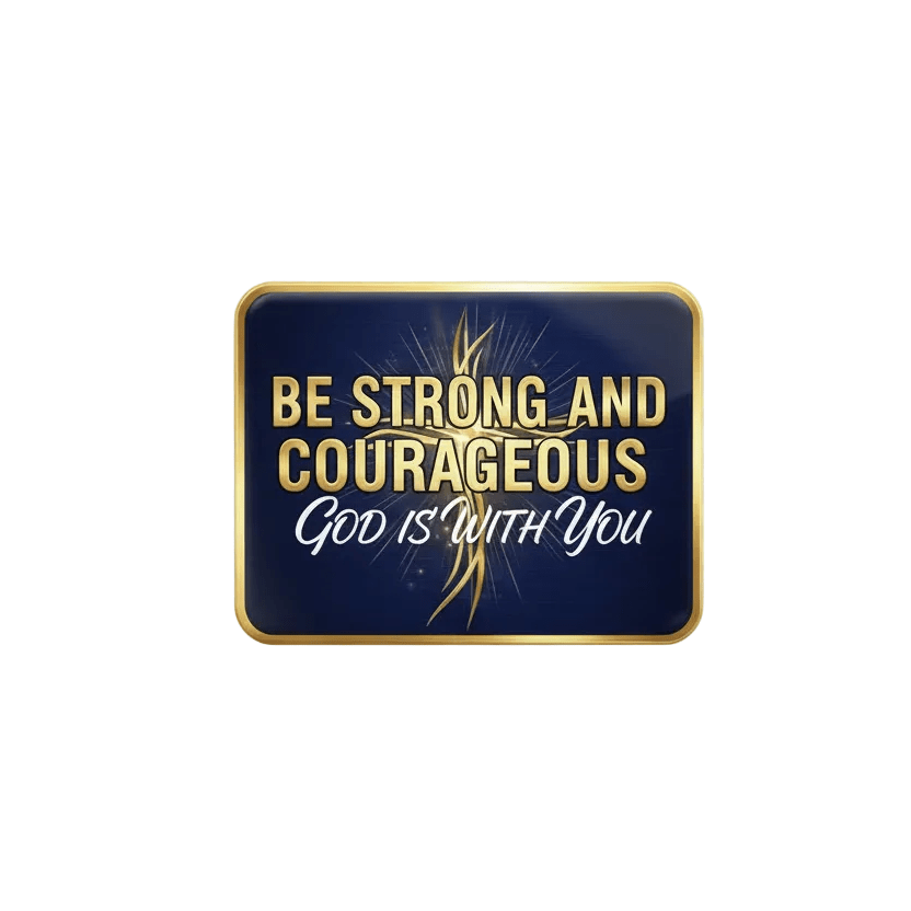 Be strong and courageous God is with you Acrylic Fridge Magnetic 3-inch x 4-inch - My Pinbacks