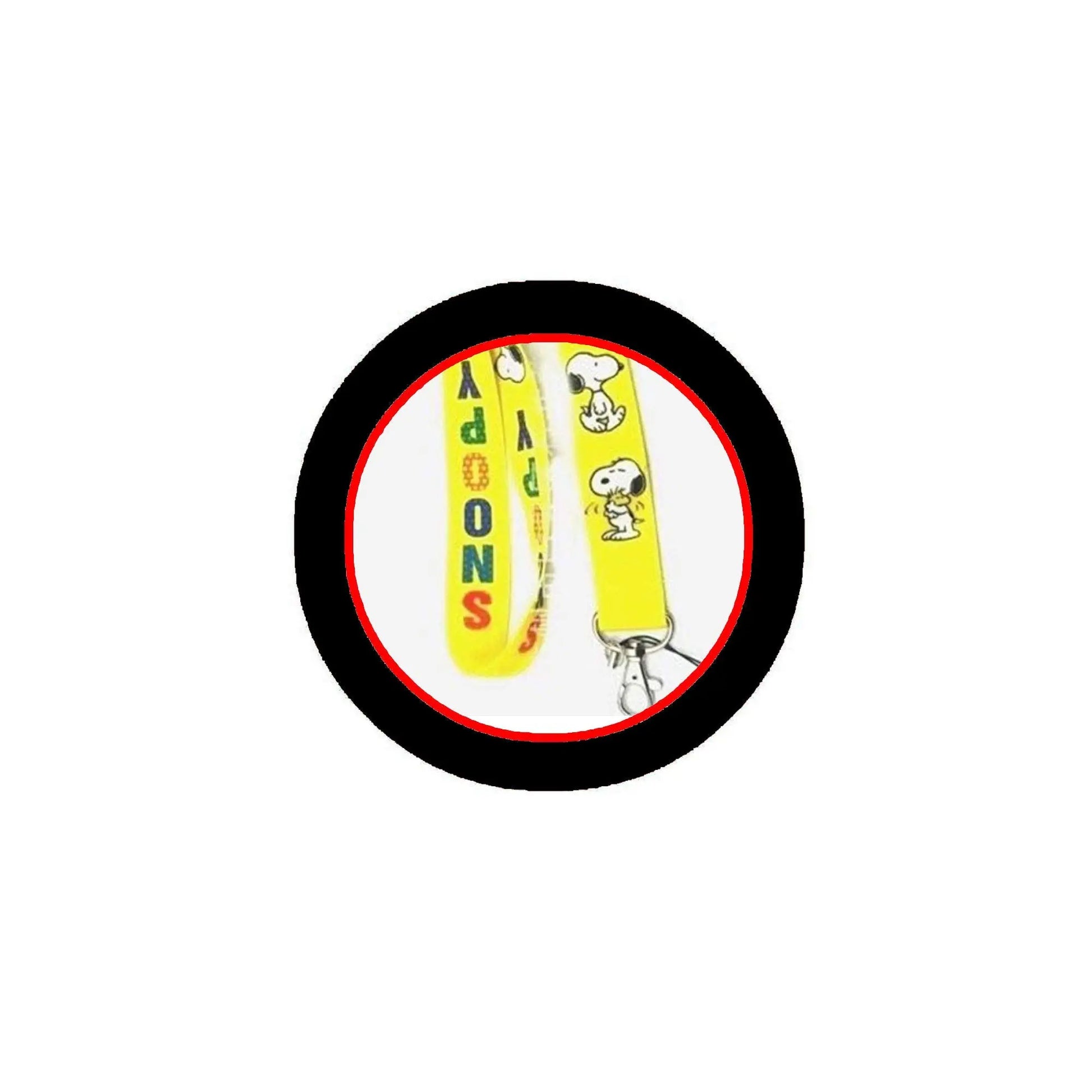 Yellow cartoon dog neck lanyard with metal clasp