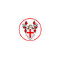 St. George family crest coat of arms magnet with red cross and maple leaves, circular