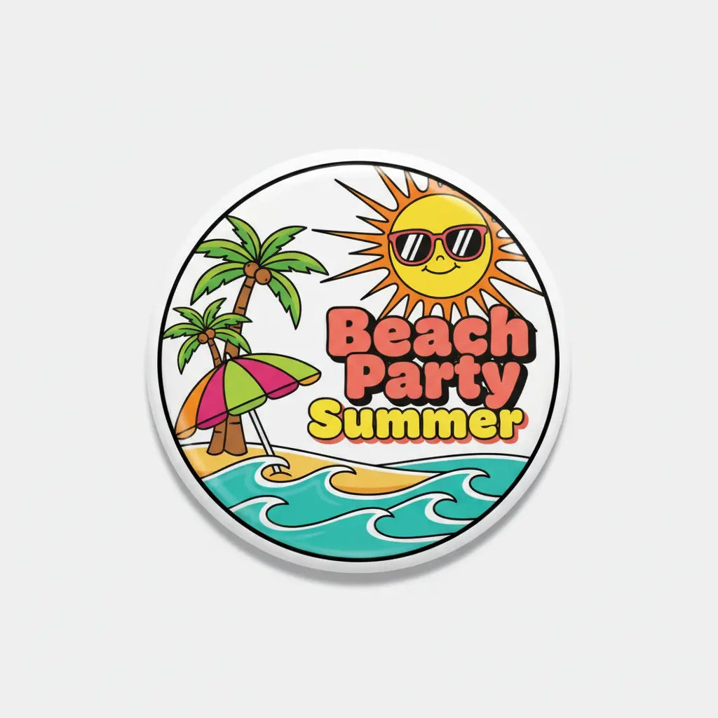 Beach Party Summer Pinback 2.25-inch