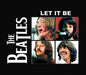 Black Beatles mousepad with 'LET IT BE' text and four photo collage