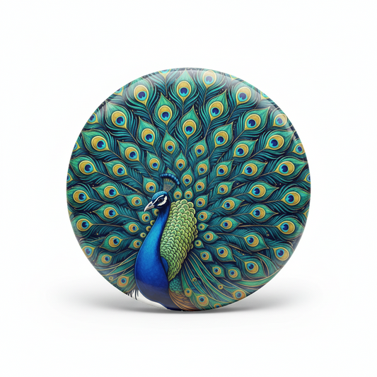 Beautiful Peacock Pinback 2.25-inch