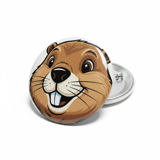 Beaver Face Pinback 2.25-inch