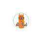 1.25-inch round pinback button with orange cartoon 'Be Cool' design
