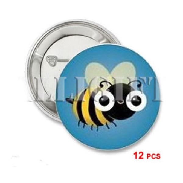 Lot de 12 pinbacks Little Bee 1,25" Cyan