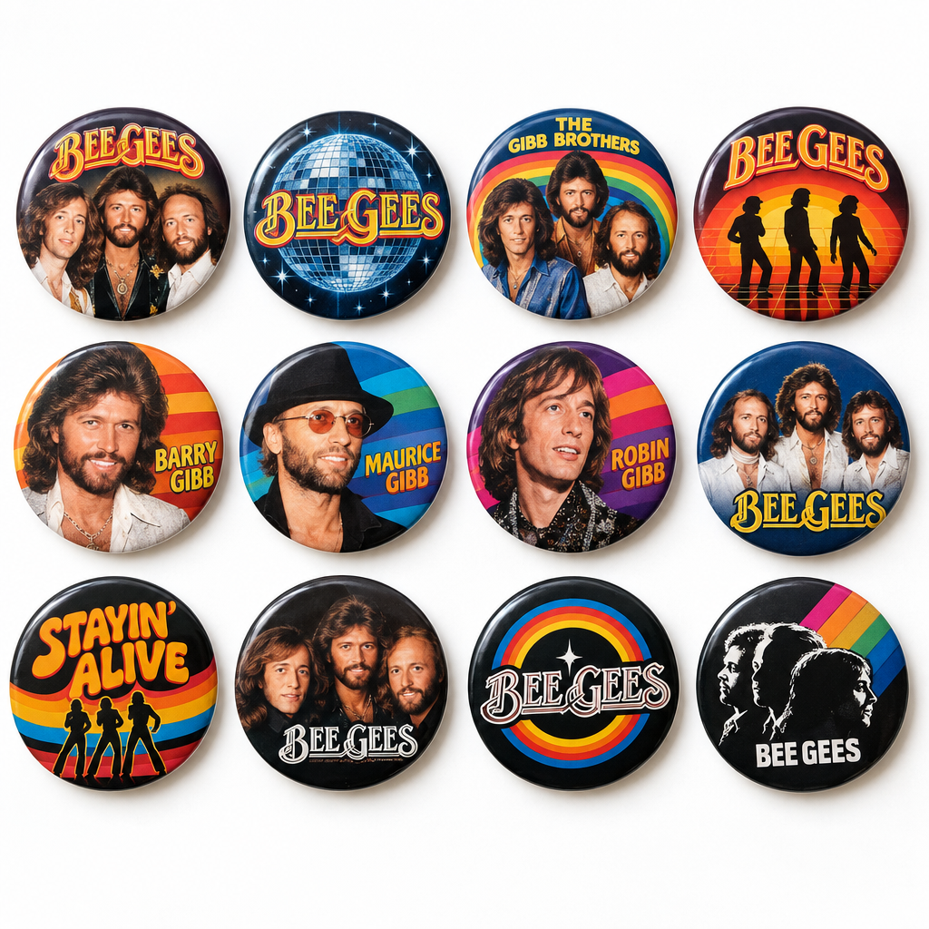 Bee Gees Gibb Pin Buttons Badge 1.25" 12 Pcs