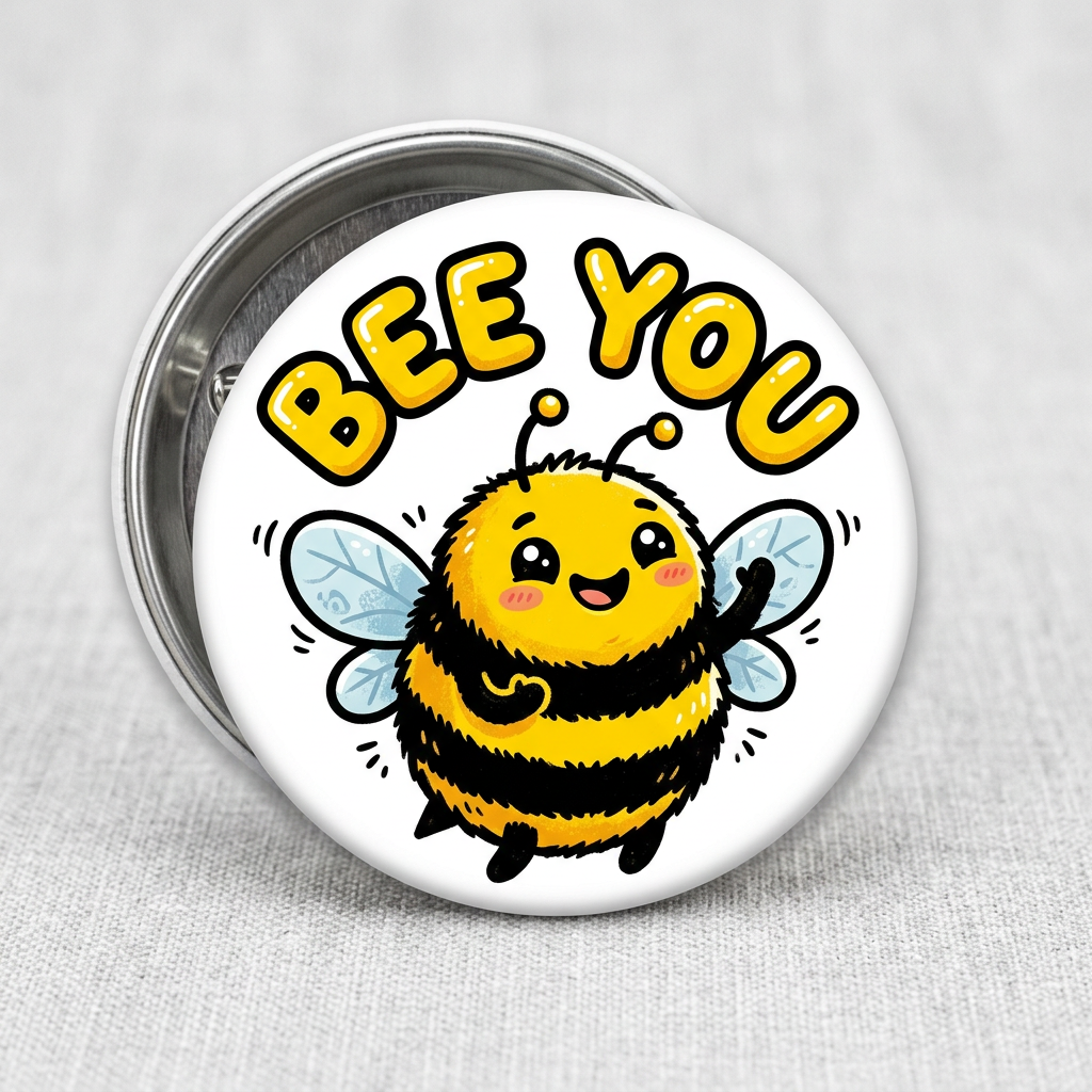 Bee You Bumble Bee Pin Button 2.25-inch