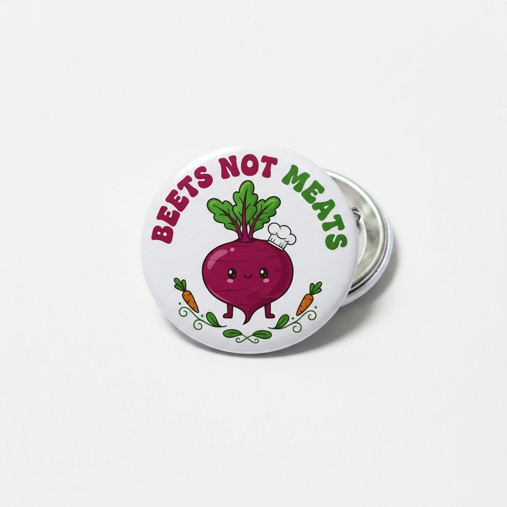 Beets Not Meats Vegetarian Pinback 2.25-inch