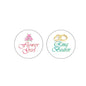 Wedding pin set of two circular pins: Flower Girl and Ring Bearer