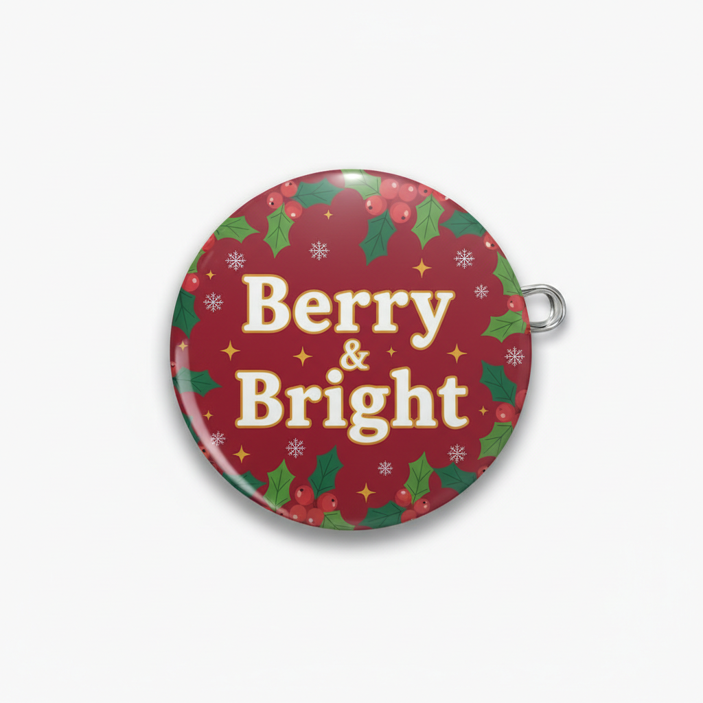 Berry & Bright Christmas Pinback 2.25-inch