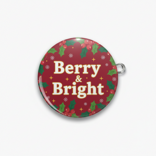 Berry & Bright Christmas Pinback 2.25-inch