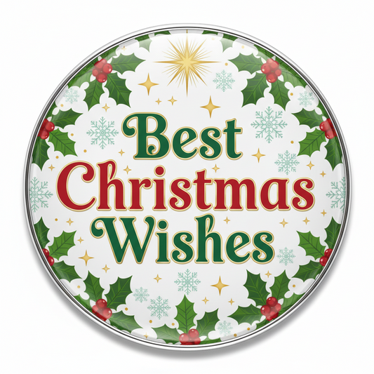 Best Christmas Wishes Button Pinback 2.25-inch