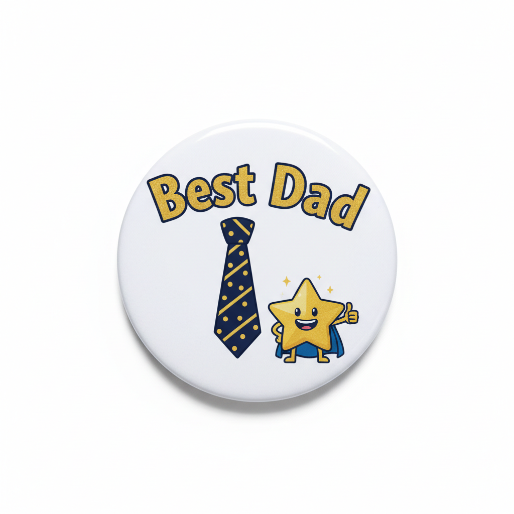 Best Dad Tie Pin Button Pinback 2.25-inch