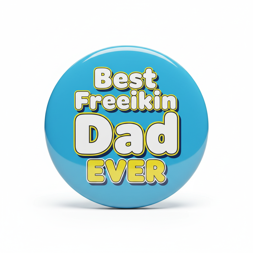 Best Freakin Dad EVER Blue Pin Pinback 2.25-inch