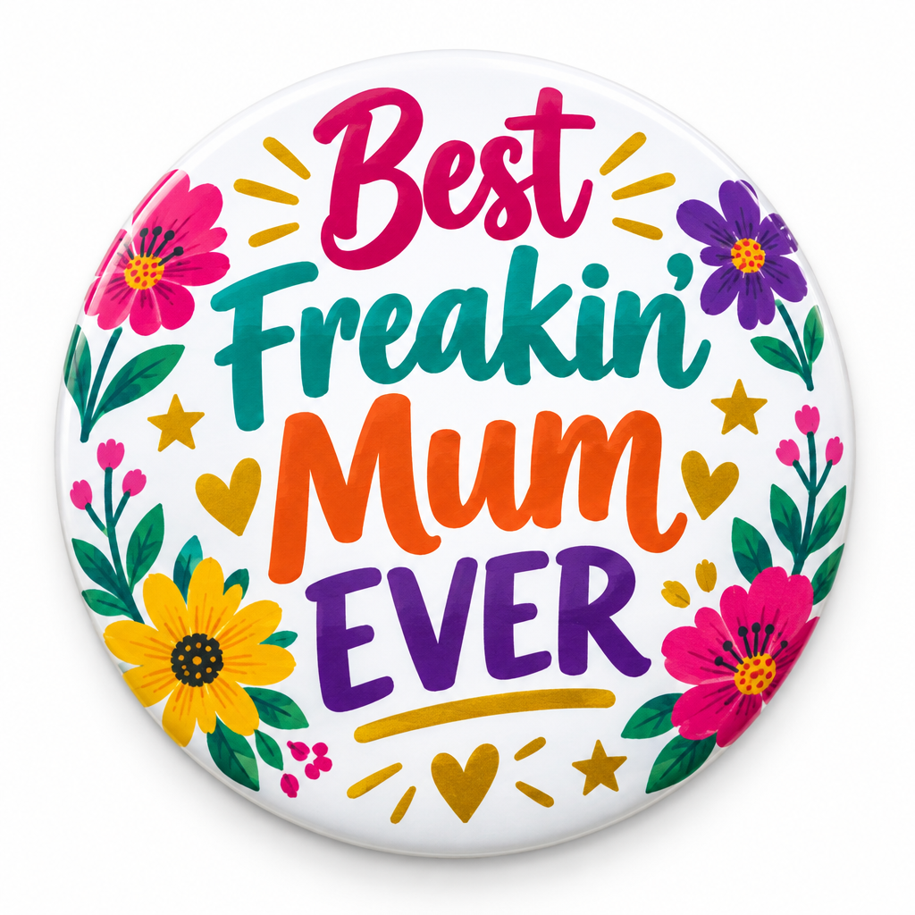 Best Freakin Mum EVER Pin Button 2.25-inch