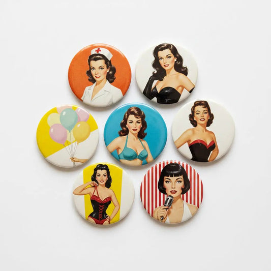 Bettie Page Magnets 1.25-inch 7 Pcs - My Pinbacks