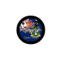 Round sports pinback button with British Virgin Islands Qatar 2022 logo and flames