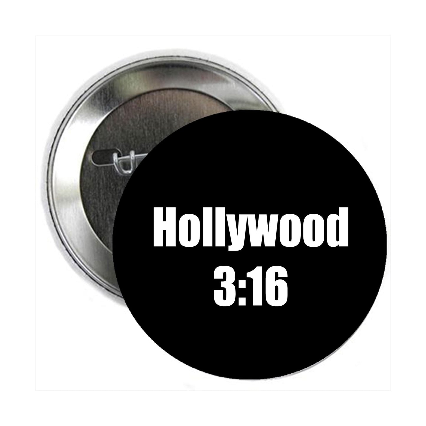 Hollywood 3:16 Pinback Button Pin Pinback Brooch 2.25-inch Default Title