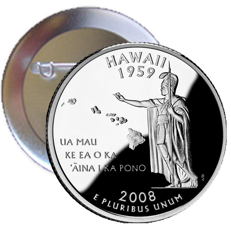 Pin con imagen de moneda de 2,25" del estado de Hawái