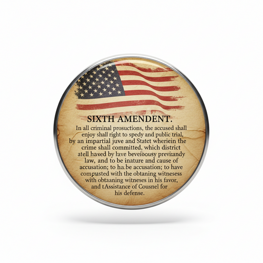 Bill of Rights 6th Amendment Pinback 2.25-inch
