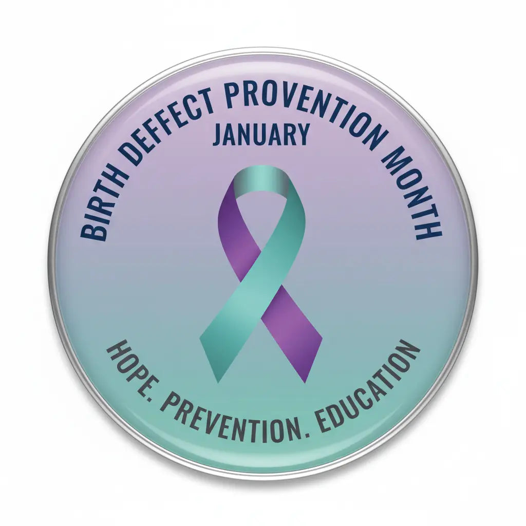 Birth Defect Prevention Month (Jan) Pin Button 2.25-inch - mypinbacks.com