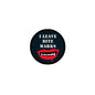 2.25-inch round pinback button with "I LEAVE BITE MARKS" text and red bite graphic