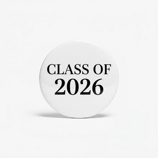 Black and White Class of 2026 Pinback 2.25-inch