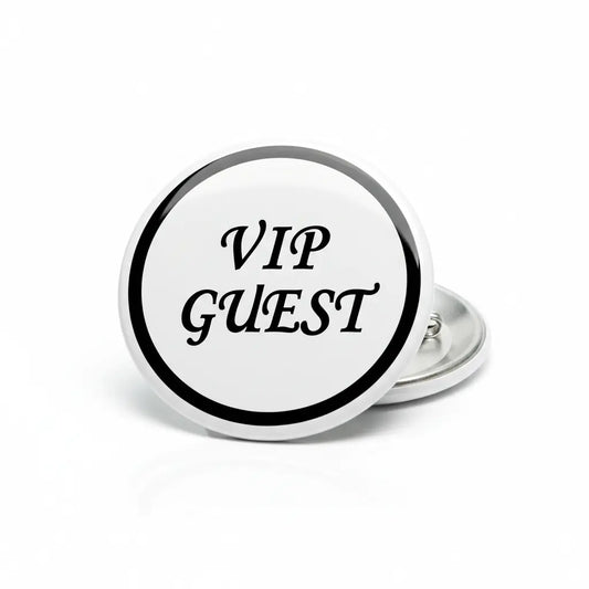 Black and White VIP Guest Pinback 2.25-inch