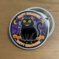 Black Cat Happy Halloween Pinback 2.25-inch