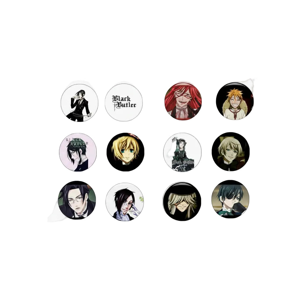 Black butler pinbacks