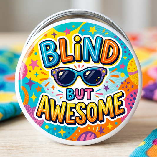 Blind But Awesome Pin Button 2.25-inch