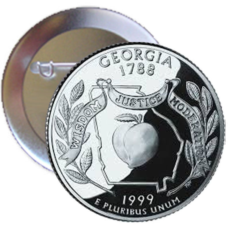 Georgia State Quarter Mint Image Pinback 2.25"