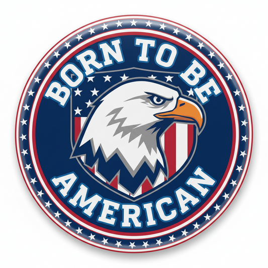 10 Pcs Born to be American Pinback 2.25-inch