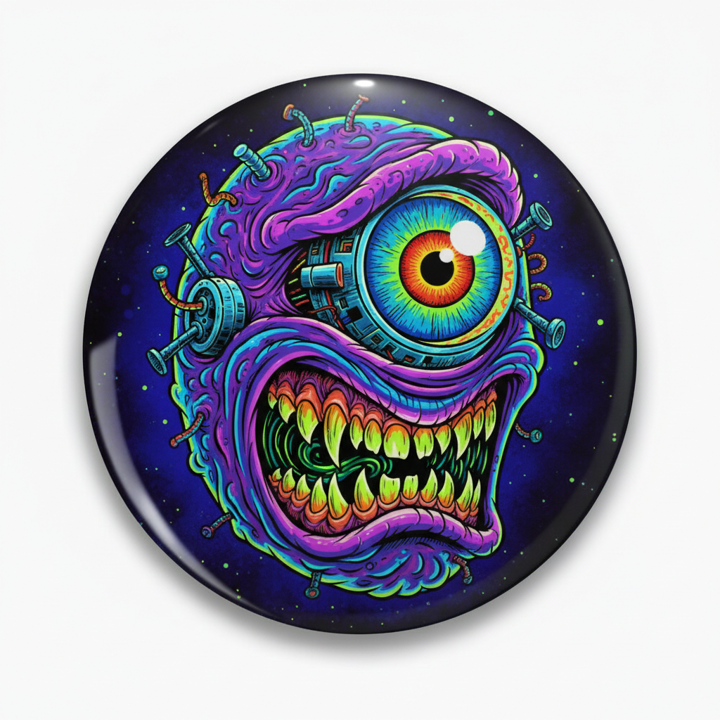 Bot Eye Monster Madballs Pinback 2.25-inch