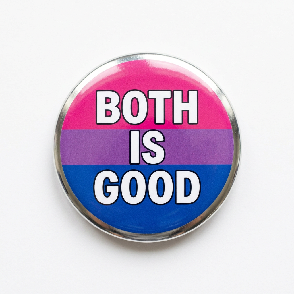 Both is Good Bisexual Badge Pin Button 2.25-inch