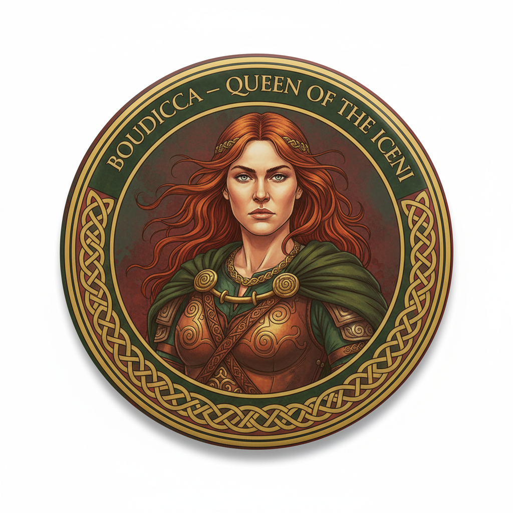 Boudicca Queen British Iceni tribe Pinback 2.25-inch Mypinbacks.com