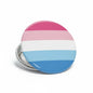 Boyflux pride flag pinback button, round 2.25-inch, horizontal rainbow stripes