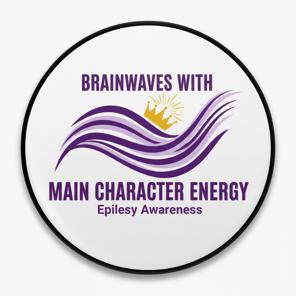 Brainwaves With Main Character Energy Epilepsy Awareness Pinback 2.25-inch