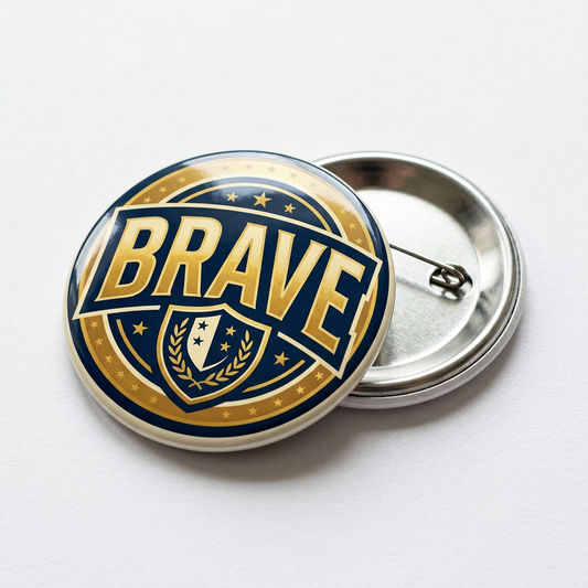 Brave Pin Button 2.25-inch